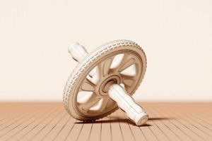 3D illustration, manual beige  compact two wheeled roller photo