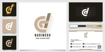 Letter d or Cd monogram logo with business card design vector