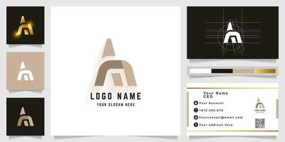 Letter A or Am monogram logo with business card design vector