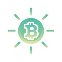 sun bitcoin logo gradient design template icon element vector