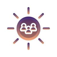 sun community logo gradient design template icon element vector