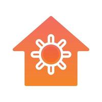sun home logo gradient design template icon element vector