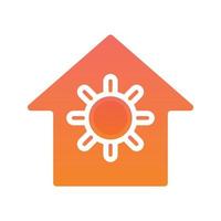 sun home logo gradient design template icon element vector