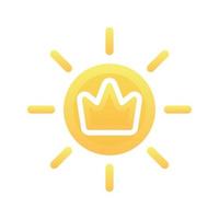 sun crown logo gradient design template icon element vector