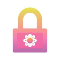 sun lock logo gradient design template icon element vector