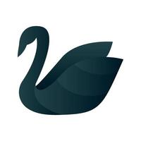 elemento de icono de plantilla de diseño de degradado de logotipo de cisne vector