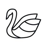 elemento de icono de plantilla de diseño de estilo de línea de logotipo de cisne vector