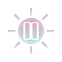 sun pause logo gradient design template icon element vector