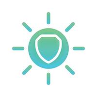 sun shield logo gradient design template icon element vector