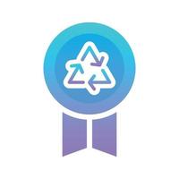 recycle medal logo gradient design template icon element vector