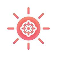 sun compass logo gradient design template icon element vector