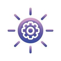 sun gear logo gradient design template icon element vector