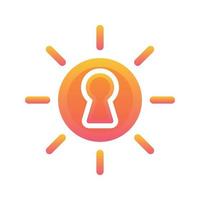 sun keyhole logo gradient design template icon element vector