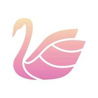 elemento de icono de plantilla de diseño de degradado de logotipo de cisne vector