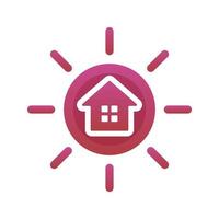 sun home logo gradient design template icon element vector