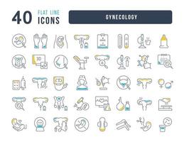 Set of linear icons of Gynecology vector