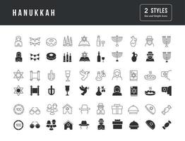 Vector Simple Icons of Hanukkah