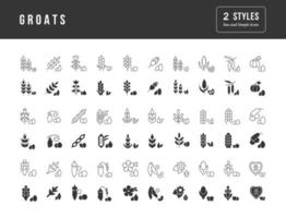 Set of simple icons of Groats vector