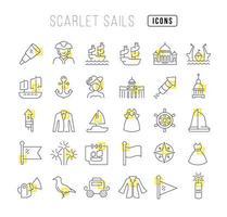 Vector Line Icons of Scarlet Sails