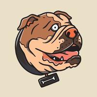 Hand drawn cute bulldog illustration vector