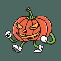 dibujado a mano linda calabaza ilustración de halloween vector