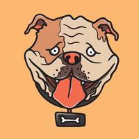 Hand drawn cute bulldog illustration vector