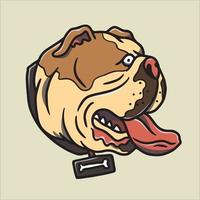 Hand drawn cute bulldog illustration vector