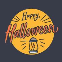 Hand Drawn Halloween Sign Lettering Illustration vector