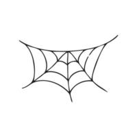 Halloween 2022 - October 31. A traditional holiday, the eve of All Saints Day, All Hallows Eve. Trick or treat. Vector illustration in hand-drawn doodle style. A ragged spider web.