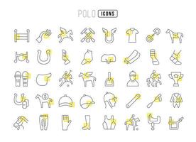 Set of linear icons of Polo vector