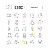 Set of linear icons of Neurology