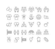 Vector Line Icons of International Day LGBT
