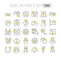 Set of linear icons of Saint Patrick's Day vector