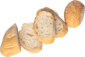 cutout baquette bread on transparent background. png