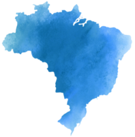 mapa do Brasil em aquarela colorida em fundo transparente. png