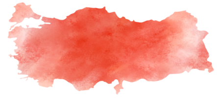 Colorful water color Turkey map on canvas background. png