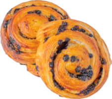 cutout danish bread on transparent background. png