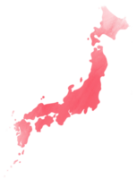 mapa de cor de água colorida japão em fundo de tela. png