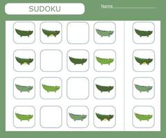 Kids  sudoku mosaic. Magic square. Logic puzzle game. Vector illustration