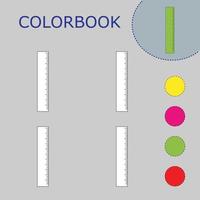 libro para colorear de una regla. juegos creativos educativos para niños en edad preescolar vector