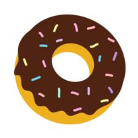 donut de chocolate espolvorea copos de azúcar archivo png