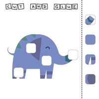Cut out and glue. Educational game for children. Vector template.