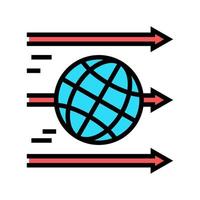world linear economy color icon vector illustration
