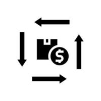 producto circulación glifo icono vector ilustración signo