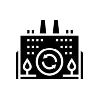 ilustración de vector de icono de glifo de edificio de planta industrial