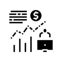 manager making market research glyph icon vector illustration