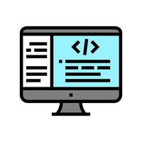 coding code geek color icon vector illustration