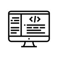 coding code geek line icon vector illustration