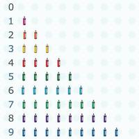 Numbers for children, from 1 to 10. Kids learning material. Card for learning numbers with school supplies. Number 1-10. vector