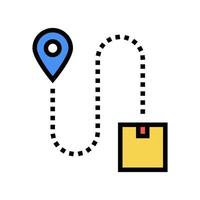 direction abd location delivery box color icon vector illustration